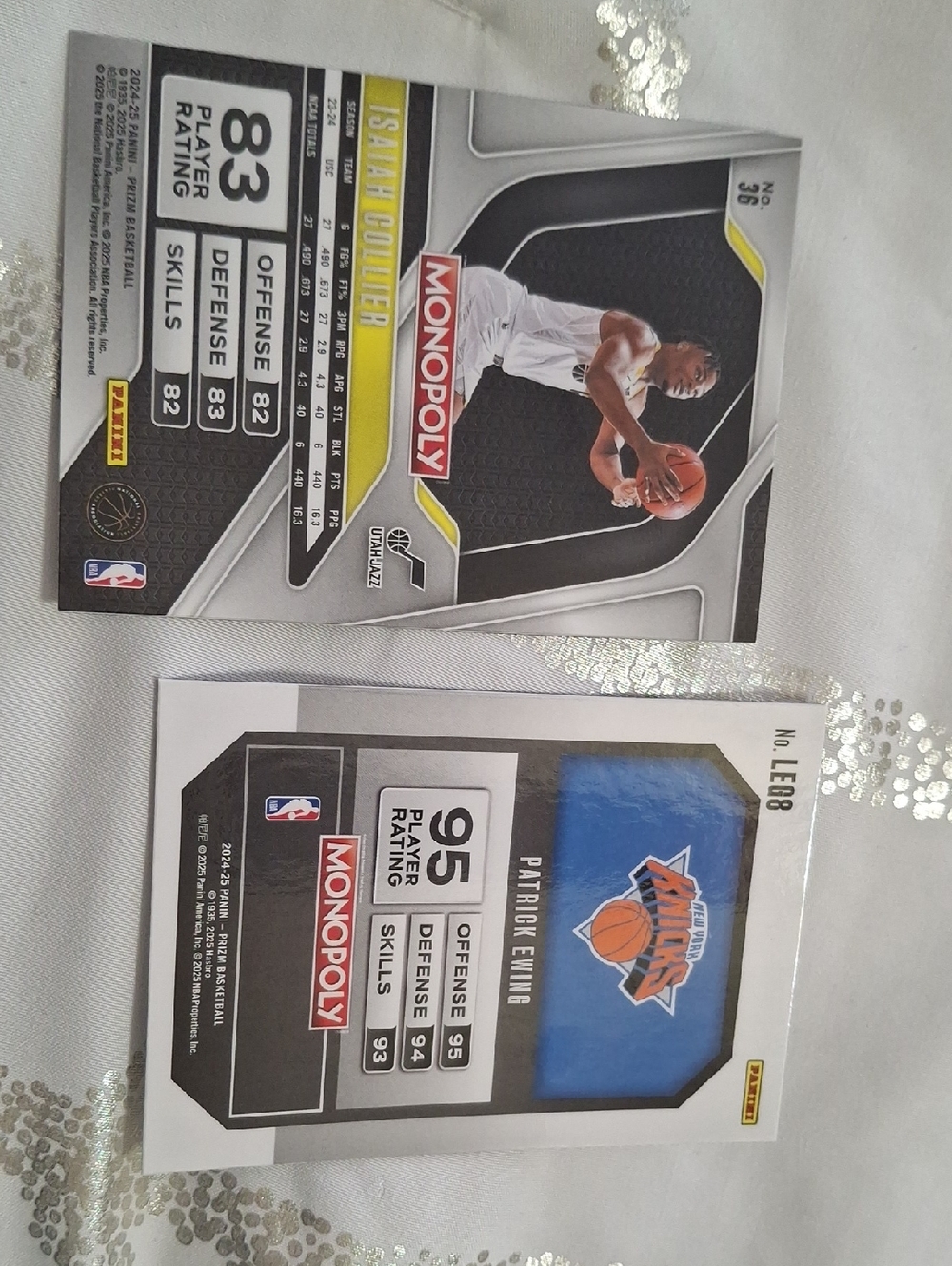 Monopoly NBA Trading Card Set - Blue & White Basketball Cards